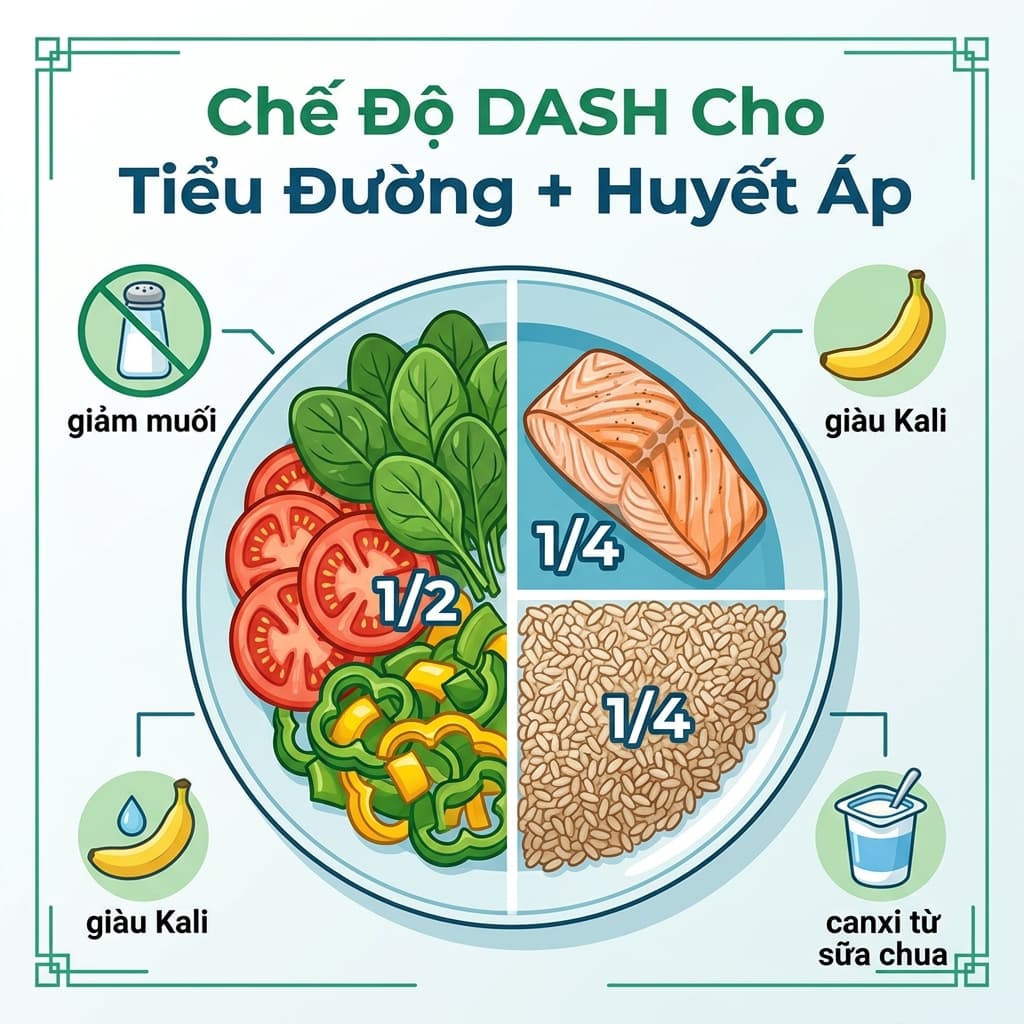 Chế Độ Ăn DASH Cho Người Tiểu Đường Kèm Huyết Áp: Thực Đơn + Bảng Natri