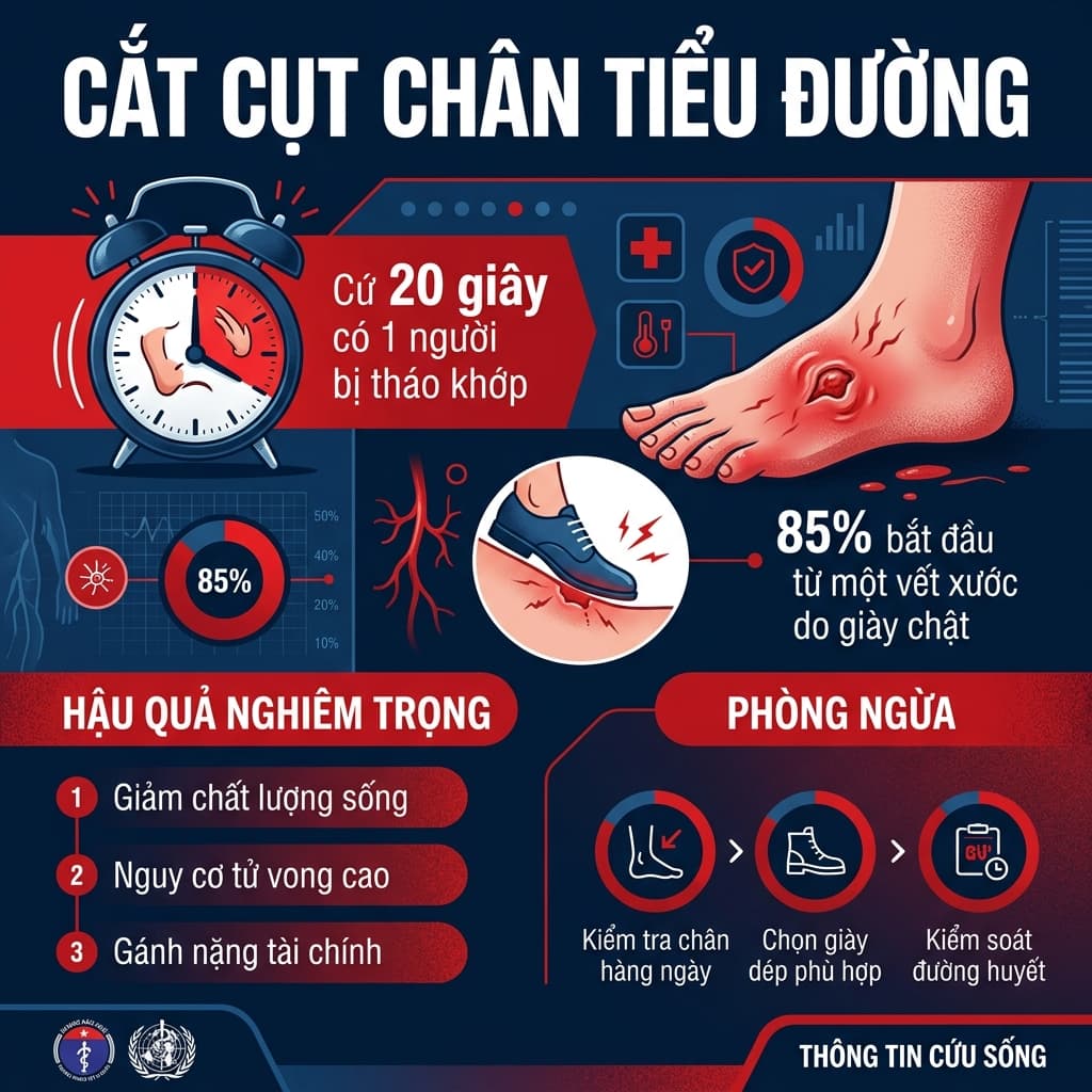 Cắt Cụt Chân Tiểu Đường: 3 Mức Độ & Giải Pháp Tránh Xa Lưỡi Hái