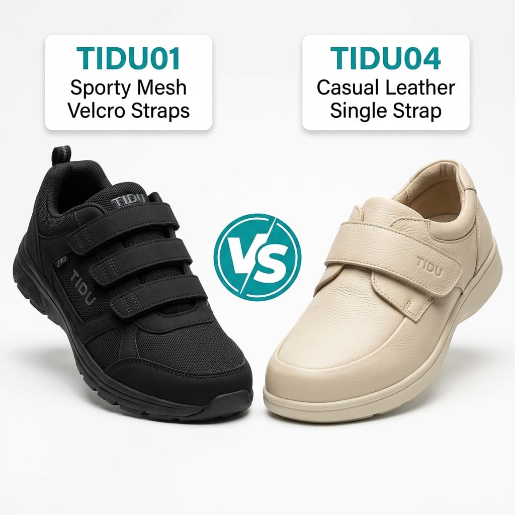 So Sánh TIDU01 vs TIDU04: Chọn Giày Tiểu Đường Nào Cho Ba Mẹ?