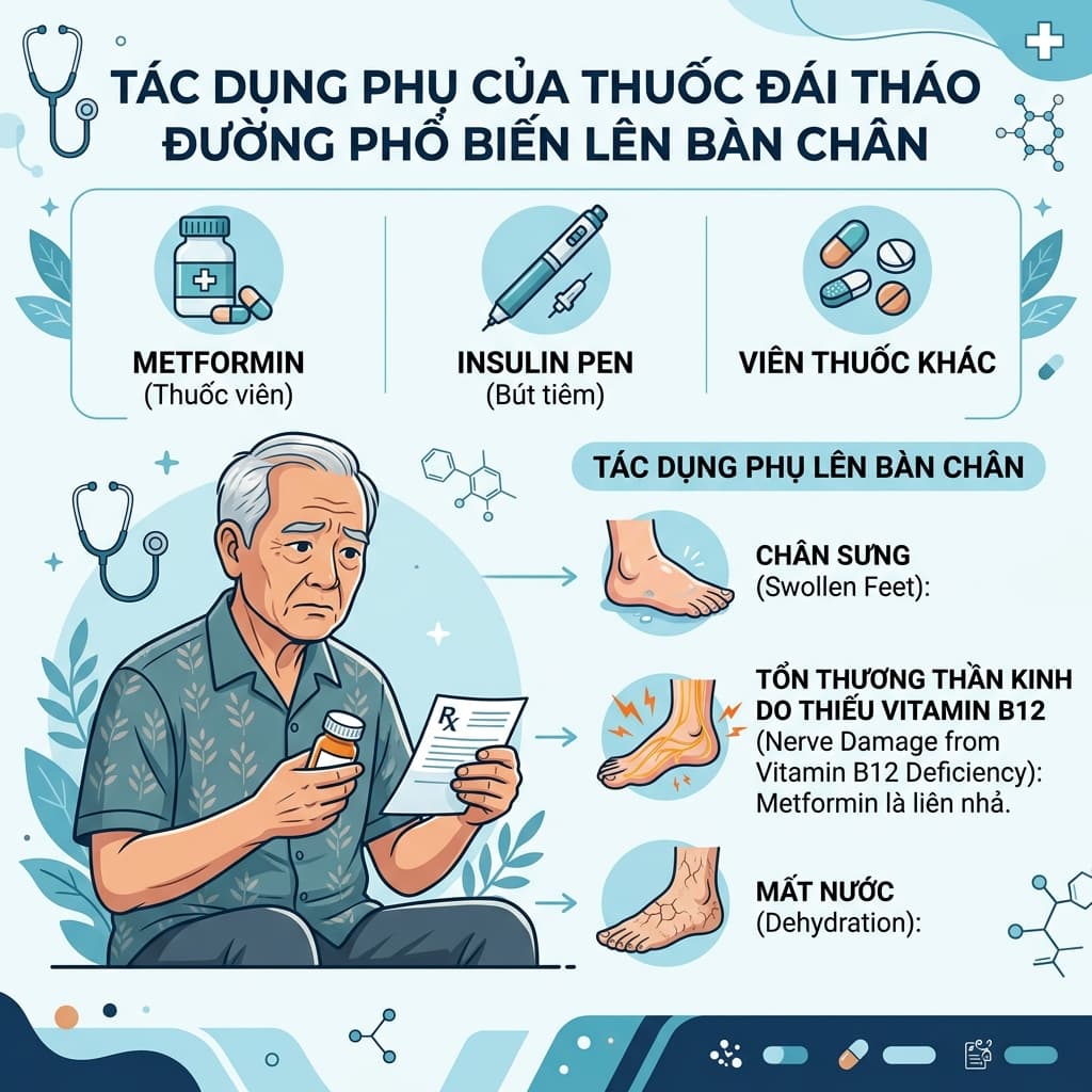Thuốc Tiểu Đường Và Tác Dụng Phụ Lên Bàn Chân: 5 Nhóm Thuốc Cần Biết