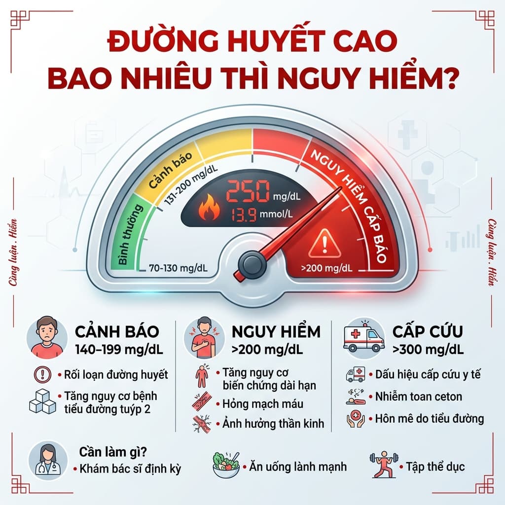 Đường Huyết Cao Bao Nhiêu Nguy Hiểm & Sinh Biến Chứng?