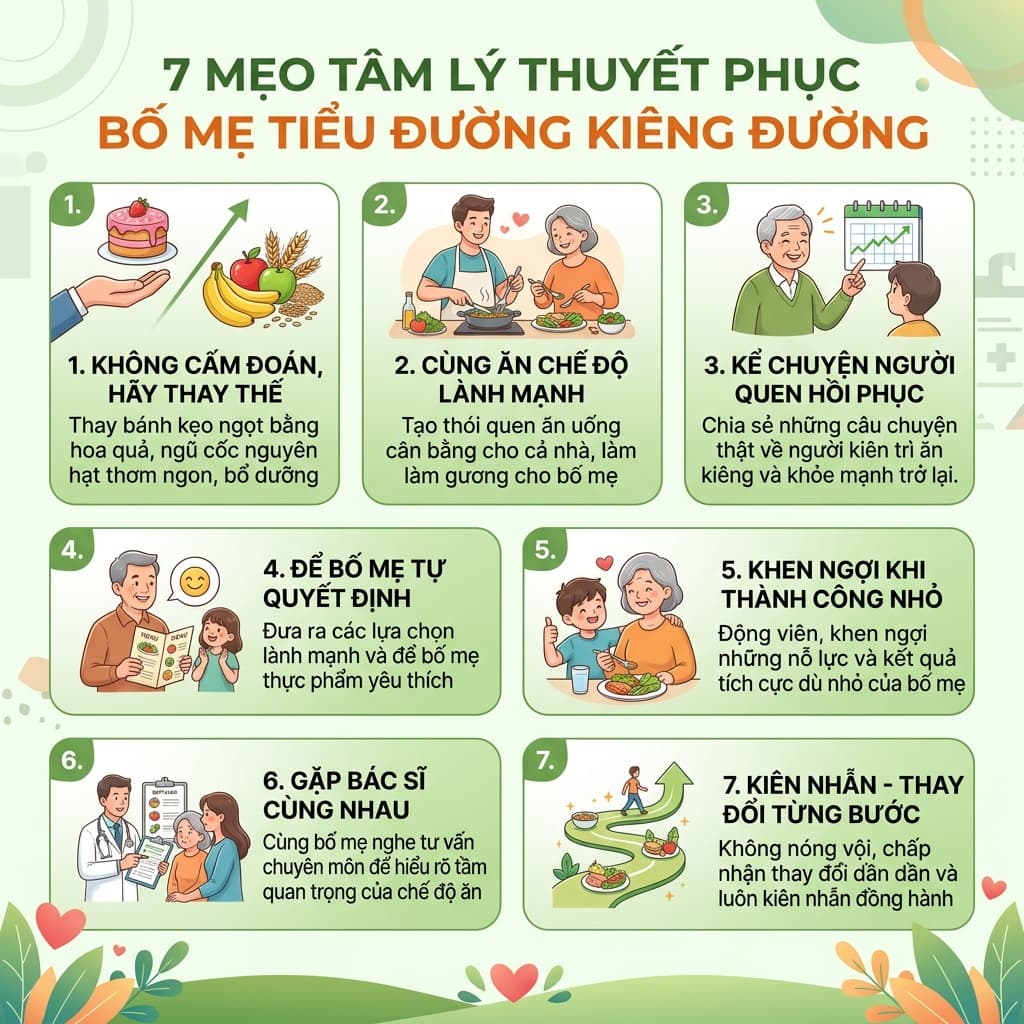 Thuyết Phục Bố Mẹ Tiểu Đường Kiêng Đường: 7 Mẹo Tâm Lý