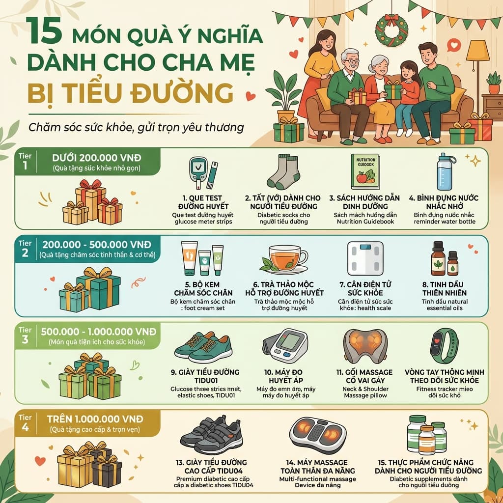 Quà Cho Người Tiểu Đường: 15 Món Quà Ý Nghĩa Nhất Tặng Bố Mẹ 2026