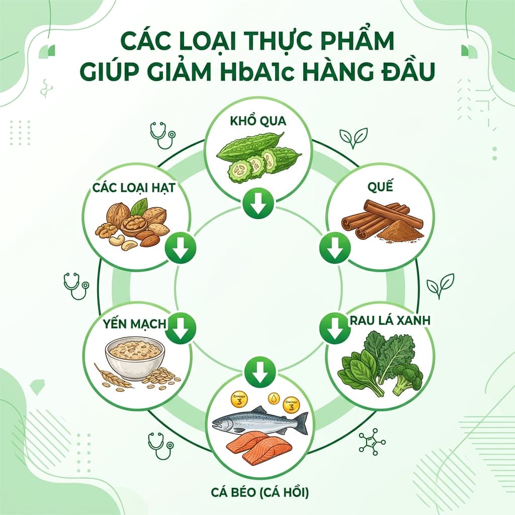 Ăn Gì Giảm HbA1c? 8 Thực Phẩm Hạ Đường Huyết Dài Hạn (Có Bằng Chứng)