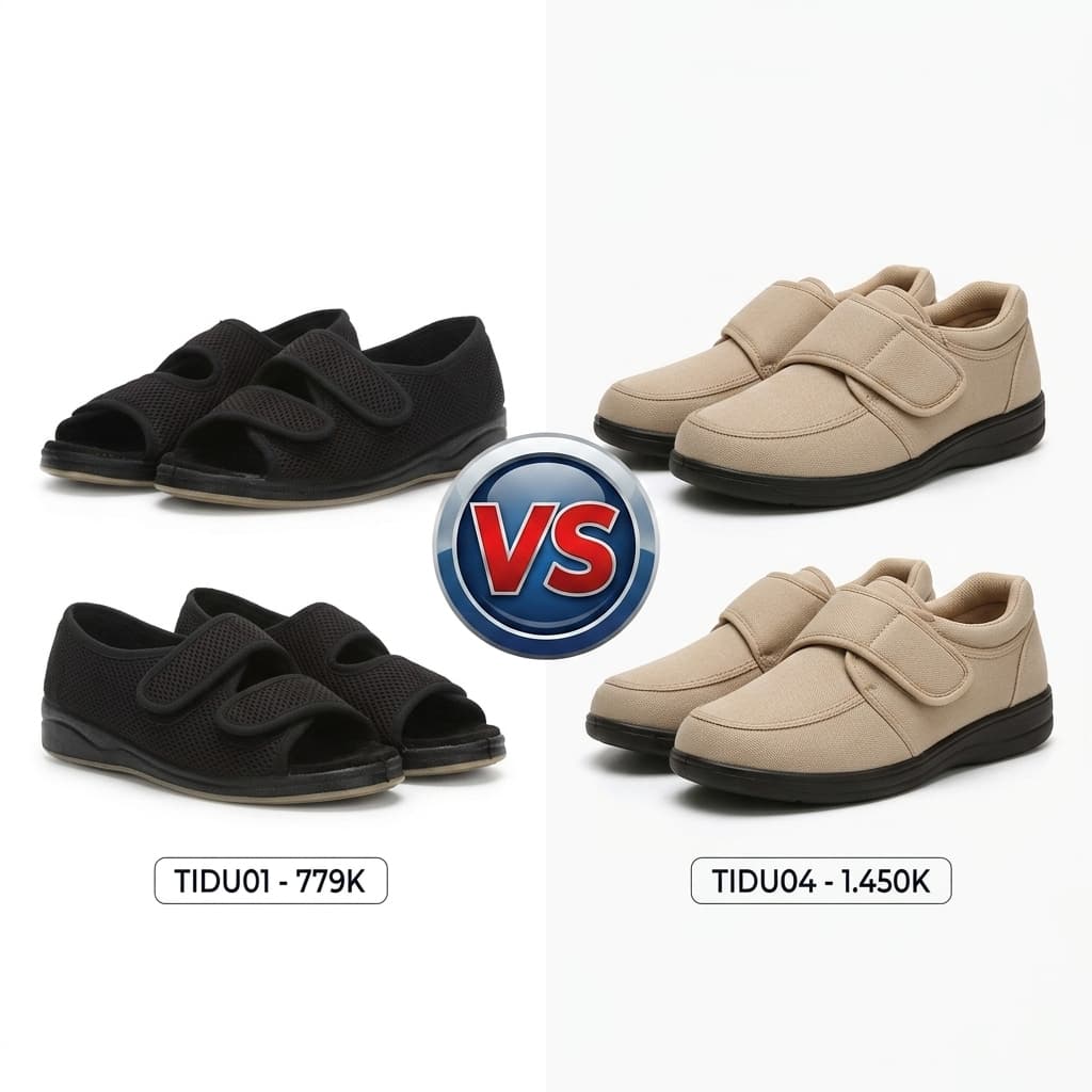 So Sánh TIDU01 vs TIDU04: Chọn Giày Tiểu Đường Nào Cho Ba Mẹ?