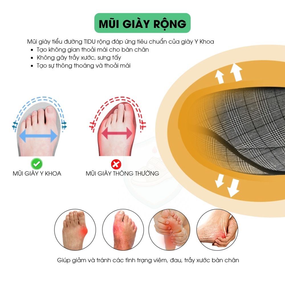 quai d&aacute;n velcro gi&agrave;y tiểu đường dễ thao t&aacute;c cho người lớn tuổi