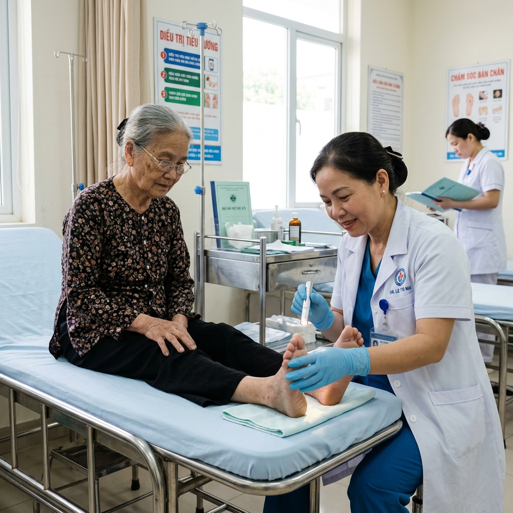 Bác sĩ khám bàn chân tiểu đường tại Việt Nam — phát hiện sớm loét bàn chân Wagner