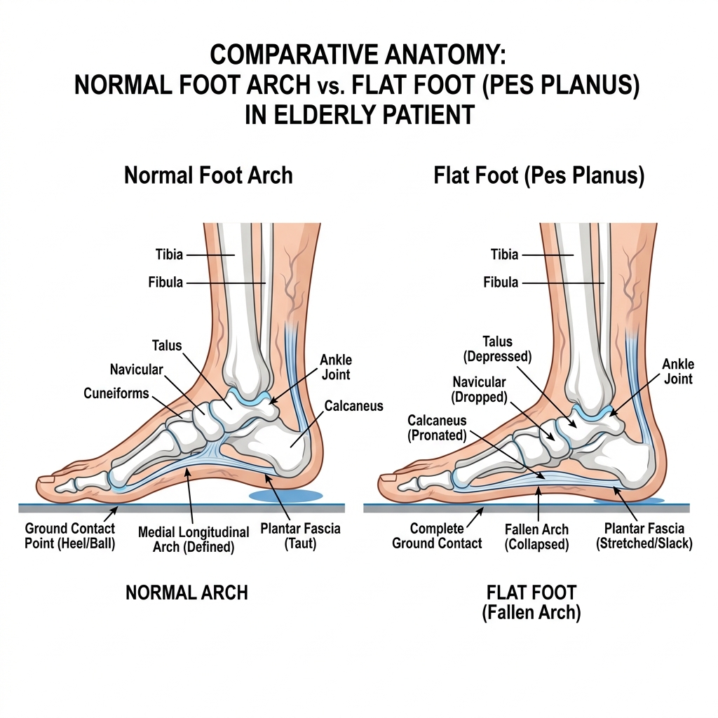 Mô phỏng y khoa Bàn chân bẹt và cấu trúc vòm xương gót chân
