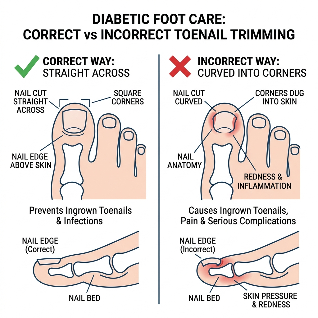 Cắt ngang dứt móng ngăn ngừa móng mọc ngược chuẩn hóa