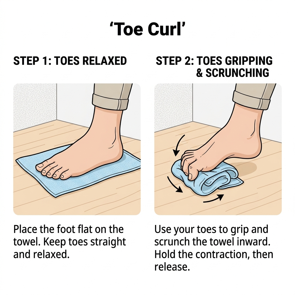 Bài tập cụp xòe ngón chân tăng cường cơ bắp và độ bám