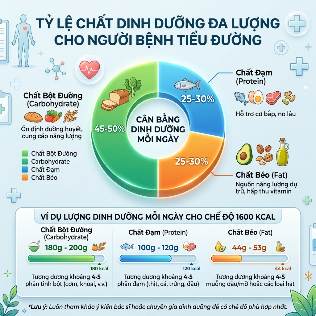 t&iacute;nh calo cho người tiểu đường tỷ lệ macros carb protein chất b&eacute;o