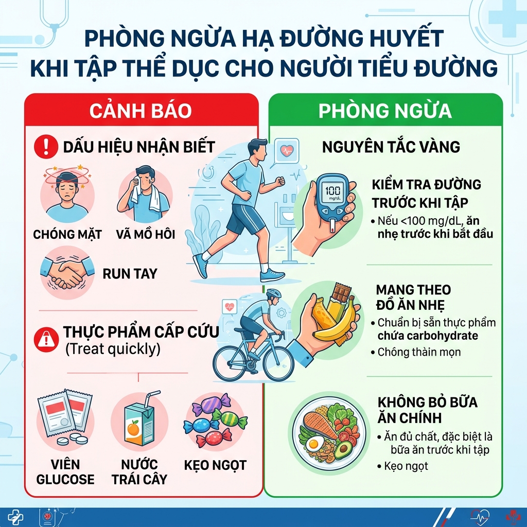 ăn sau tập luyện cho người tiểu đường ph&ograve;ng ngừa hạ đường huyết cảnh b&aacute;o