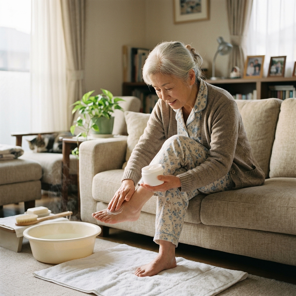 chăm s&oacute;c b&agrave;n ch&acirc;n tiểu đường h&agrave;ng ng&agrave;y b&ocirc;i kem dưỡng ẩm