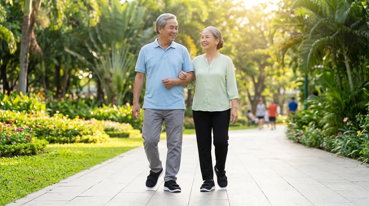 Ông bà đi bộ an toàn nhờ chọn đúng giày khi chân tiểu đường bị sưng phù buổi chiều mẫu TIDU01D