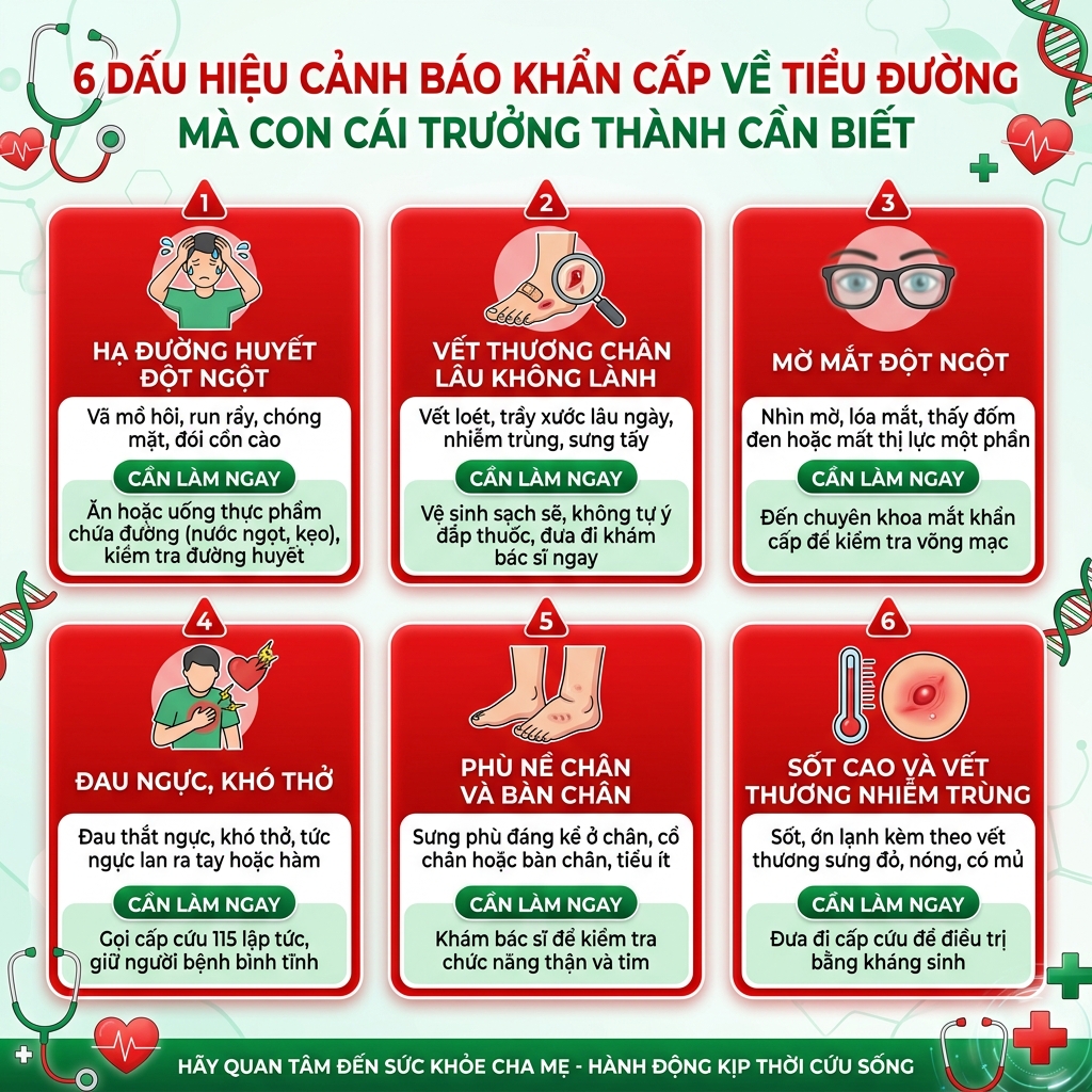Infographic Dấu Hiệu Cảnh B&aacute;o Hạ Đường Huyết