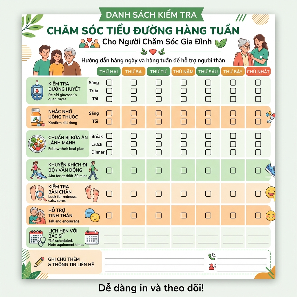 Checklist Chăm S&oacute;c H&agrave;ng Tuần
