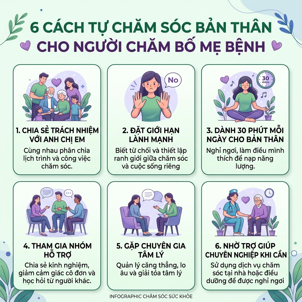 kiệt sức v&igrave; chăm bố mẹ bệnh 6 c&aacute;ch tự chăm s&oacute;c phục hồi