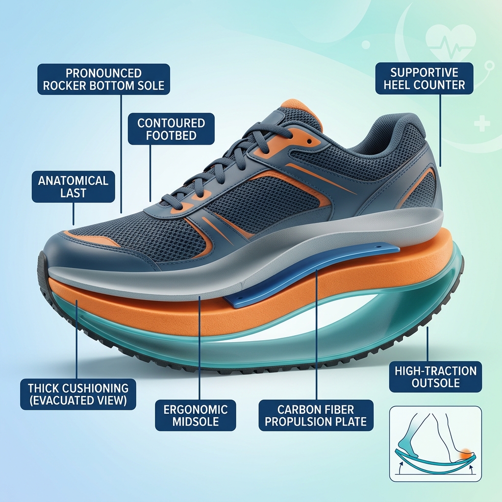 Ph&aacute;c đồ mặt cắt kĩ thuật của đế thuyền Rocker Bottom giảm &aacute;p lực cơ học