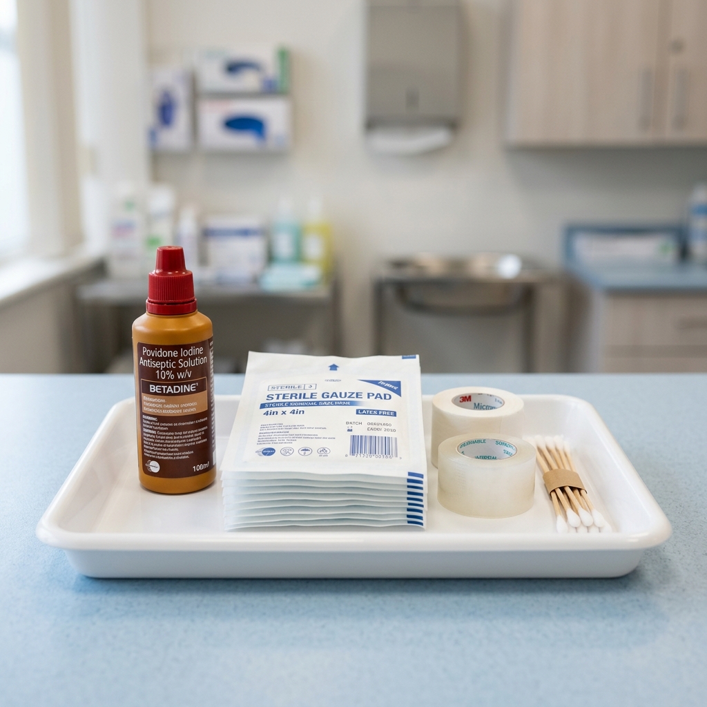 Dụng cụ y tế sát khuẩn như Povidine, bông y tế băng gạc vô trùng cho người tiểu đường