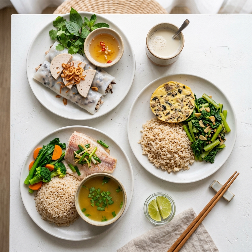 thực đơn chủ nhật tiểu đường b&aacute;nh cuốn c&aacute; di&ecirc;u hồng