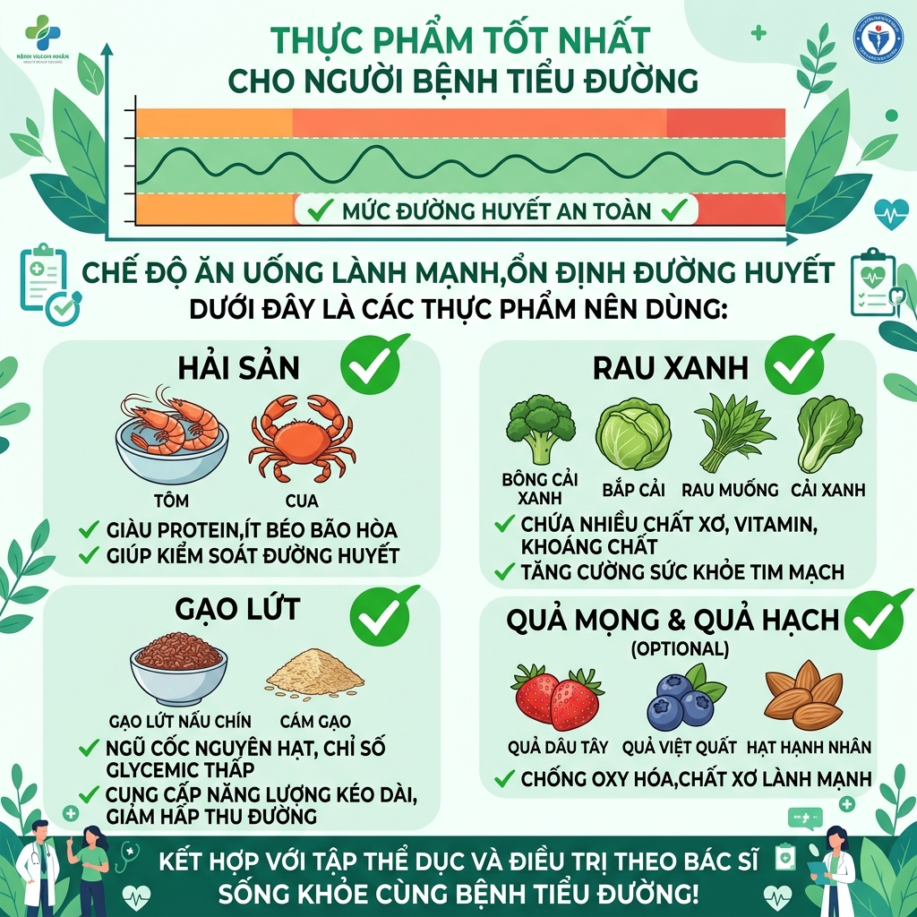 Tổng hợp thực phẩm tốt nhất cho bệnh nh&acirc;n tiểu đường