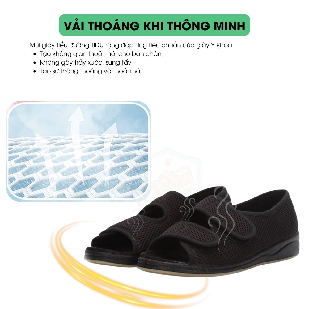 Kiểm tra b&agrave;n ch&acirc;n tiểu đường vải mesh tho&aacute;ng kh&iacute; TIDU01 giữ ch&acirc;n kh&ocirc; r&aacute;o