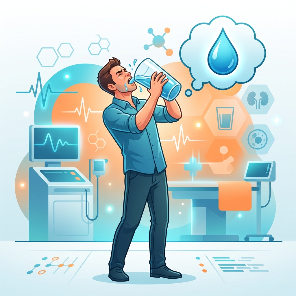 dấu hiệu tiểu đường ở nam giới - Khát nước dữ dội và khô miệng do mất nước