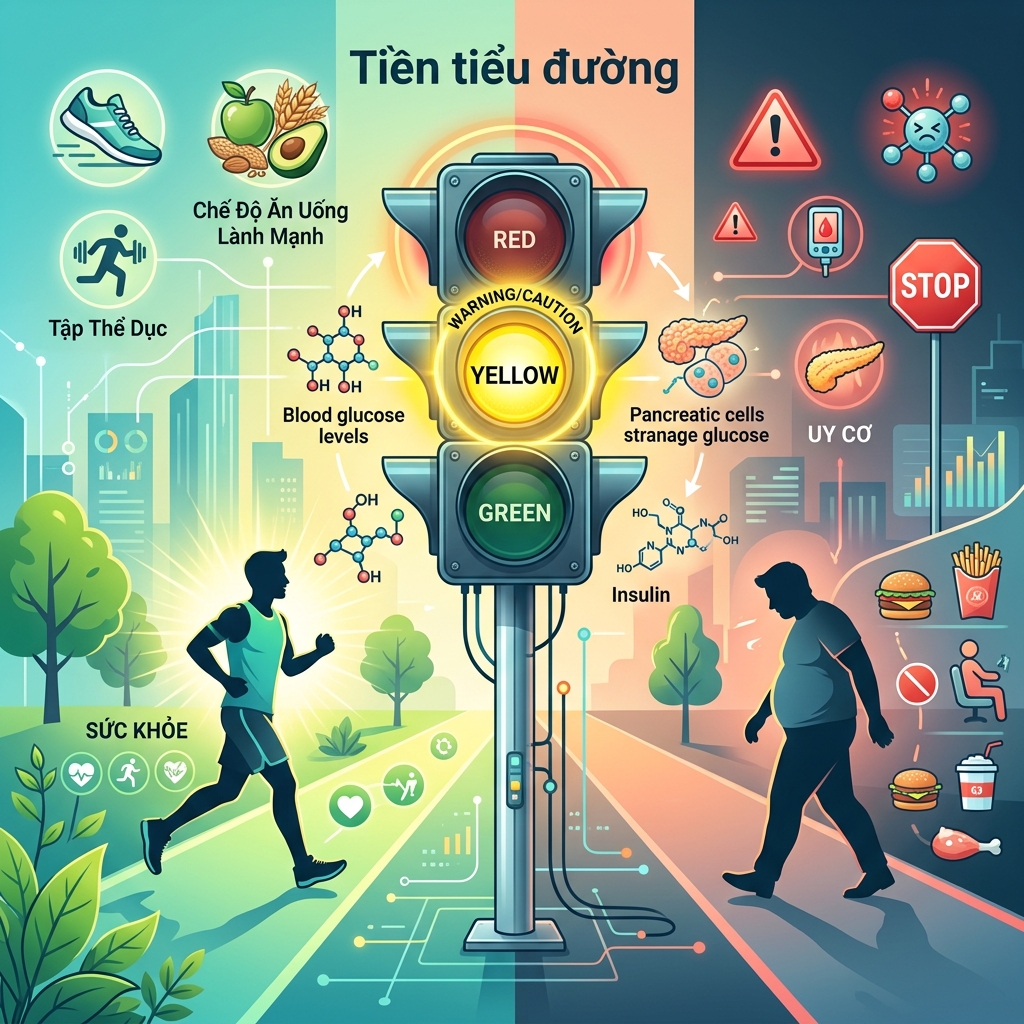 tiền tiểu đường là gì - Tiền tiểu đường giống như đèn giao thông màu vàng